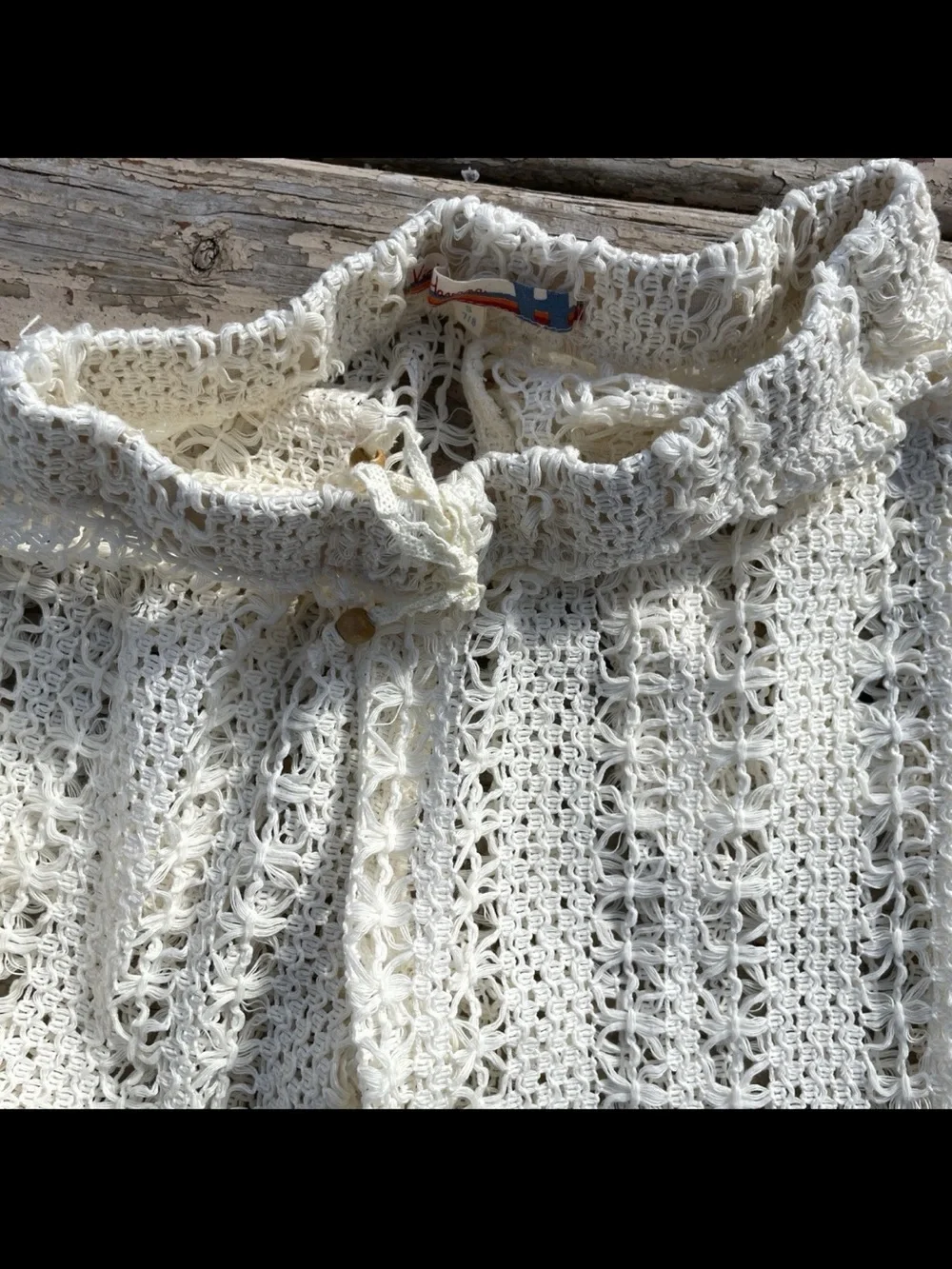 Vintage Havana Kids Off/White Crochet Wide-Leg Matching Set